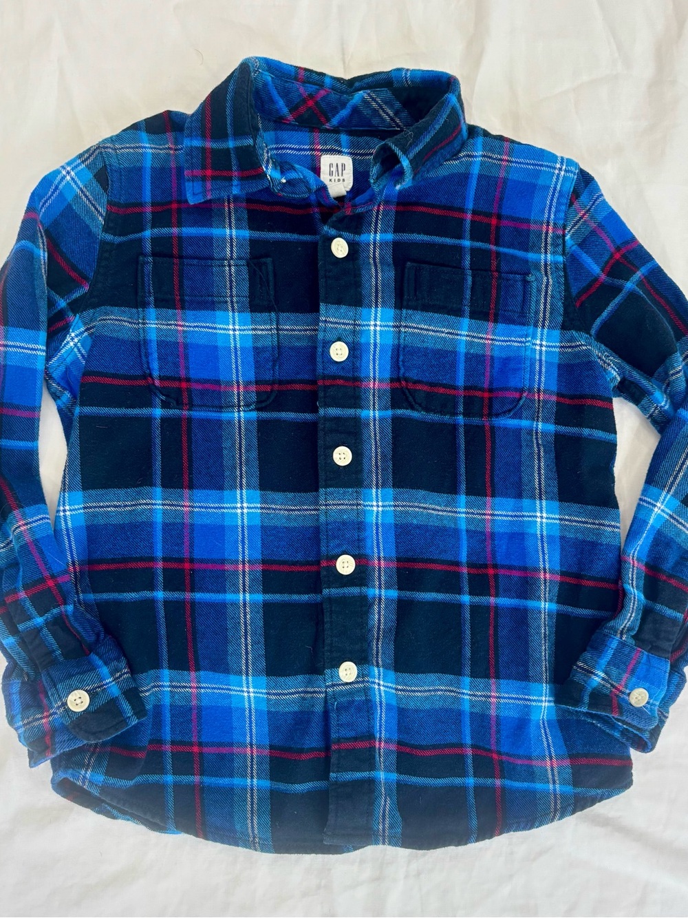 GAP Blue & Navy Plaid Button-Down Shirt